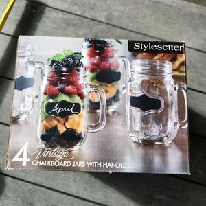 Stylesetter Chalkboard Jars with Handle - Clear